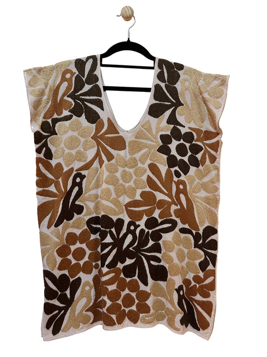 Blusa Huipil de Jalapa de Díaz Bordada a Mano Cafe – Arte Textil de Oaxaca