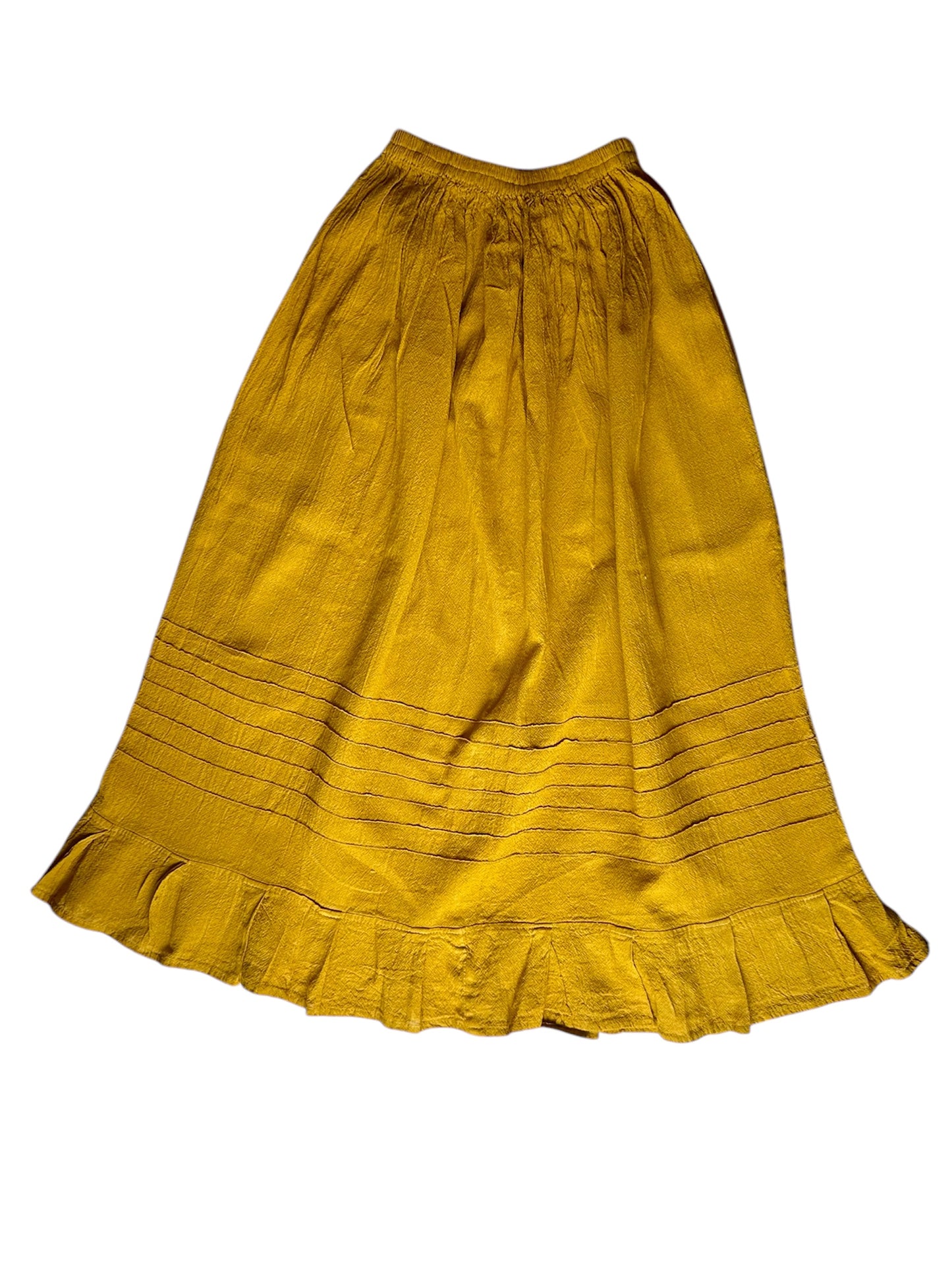 Falda artesanal de Manta larga teñida a mano plisada de algodón unitalla