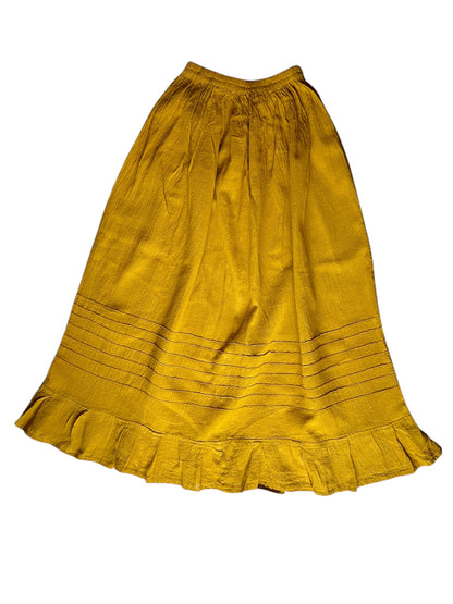 Falda artesanal de Manta larga teñida a mano plisada de algodón unitalla