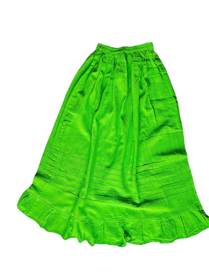 Falda artesanal de Manta larga teñida a mano plisada de algodón unitalla