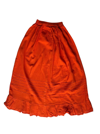 Falda artesanal de Manta larga teñida a mano plisada de algodón unitalla