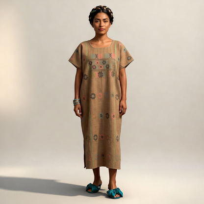 Huipil Artesanal de Tintes Naturales – Elegancia y Tradición Mexicana