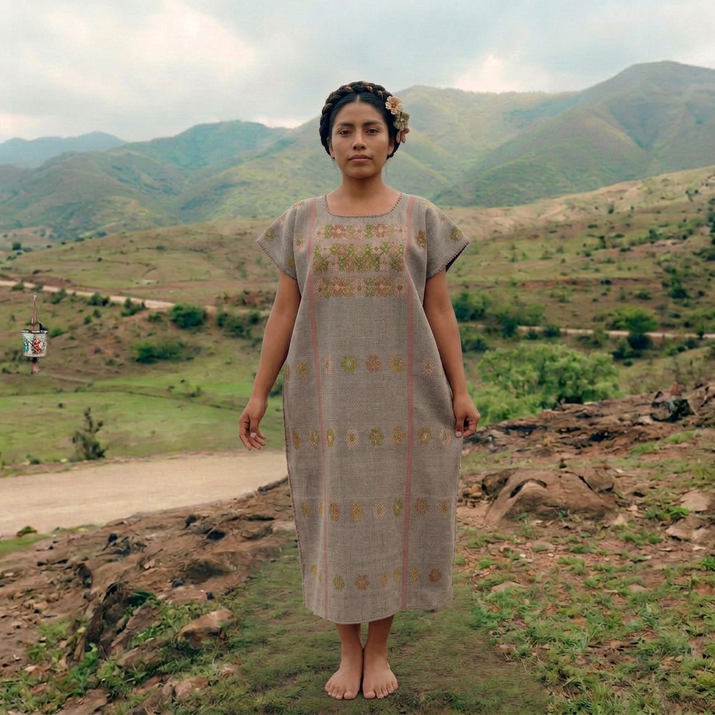 Huipil Artesanal de Tintes Naturales – Inspirado en los Paisajes de Oaxaca