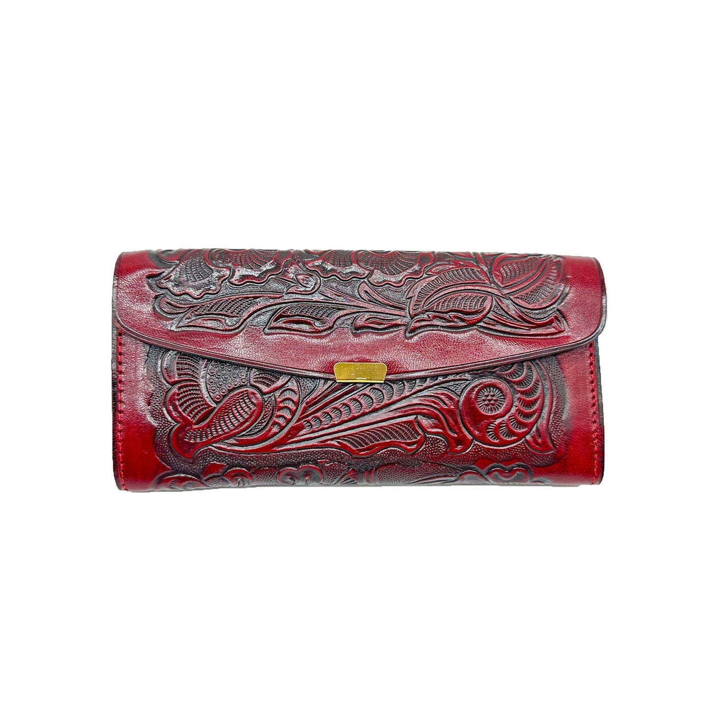 Cartera Artesanal de Piel Grabada para Dama - Hecha a Mano en México